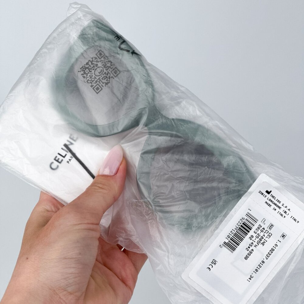 Celine CL4005FN/S 93B BRAND NEW Sunglasses  Light Green Gradient Smoke Geometric - Picture 10 of 11